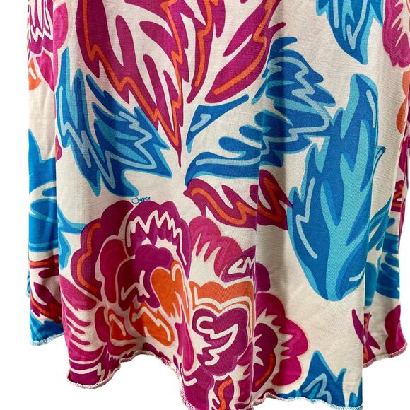 Diane Von Furstenberg Kaden Silk Blue Pink Floral Mini Dress 3/4 Sleeve Size 6 - Picture 6 of 10